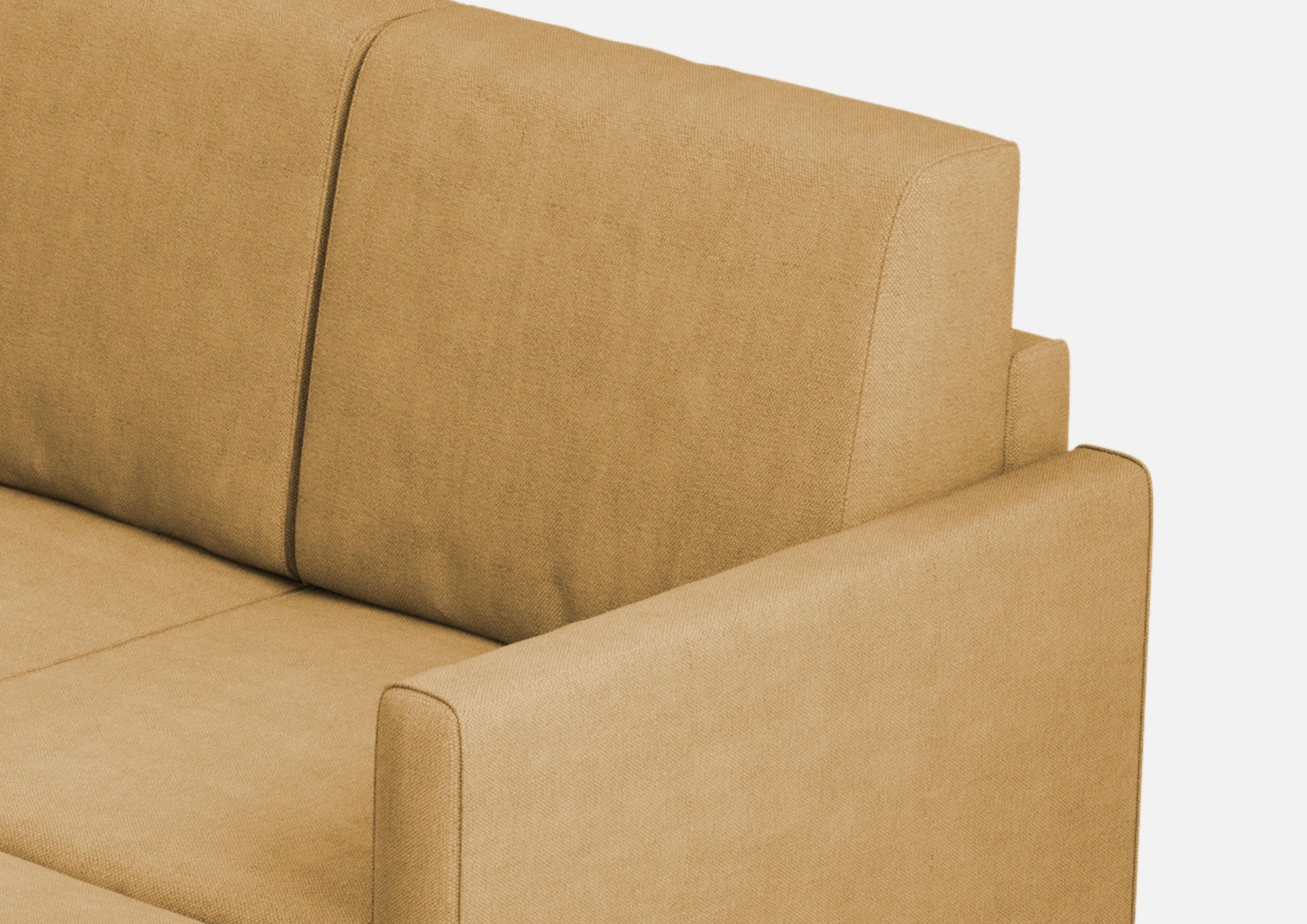 Divano 2 Posti con Pouf 158x145x85 cm Karay in Tessuto Ocra