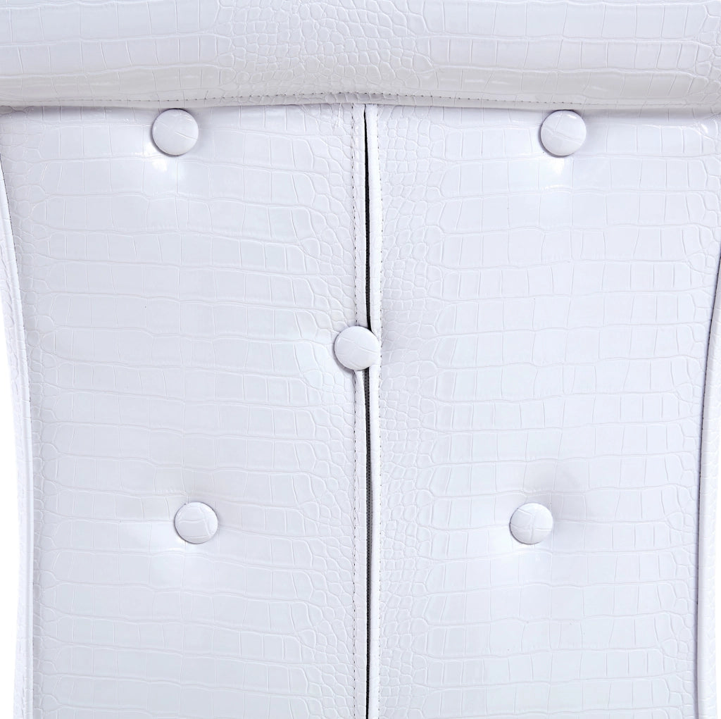 Sedia da pranzo bianca in PVC effetto coccodrillo
