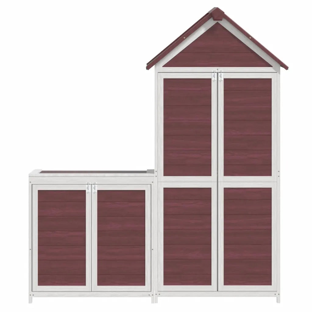 Set Rimessa Attrezzi da Giardino 2pz Moka Legno Massello Pino 172251