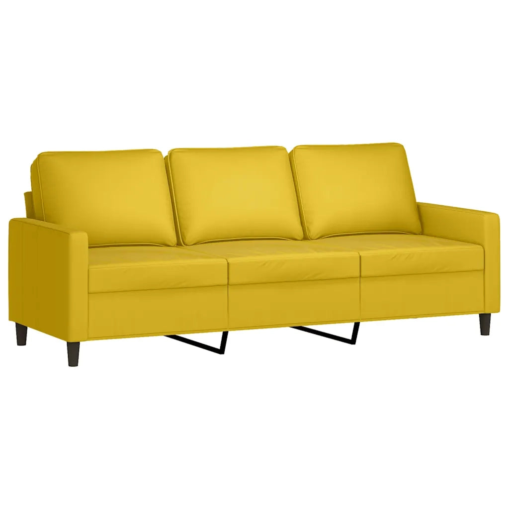 Set di Divani 2 pz con Cuscini giallo in Velluto