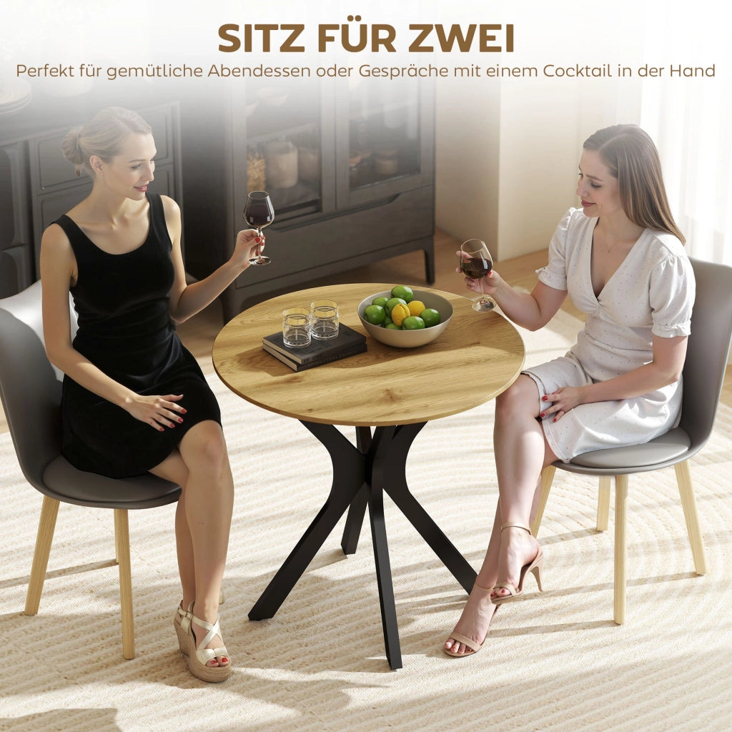 Tavolo da pranzo rotondo ¨C zephmum ¨C legno naturale 78x78x75