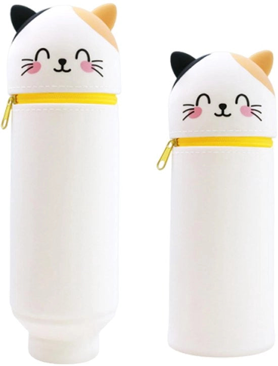 Etui 2-in-1 in silicone soffice, contenitore, supporto per animali, custodia per bambini (gatto macchiato)