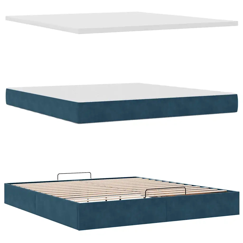 vidaXL Struttura Letto Pouf con Materasso 180x200 cm in Velluto