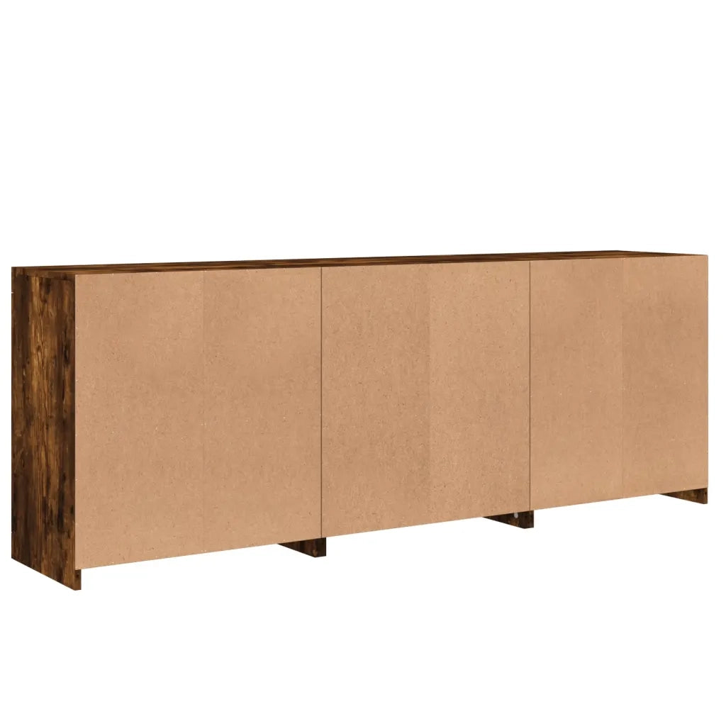 Credenza con Luci LED Rovere Fumo 181,5x37x67 cm 3209006