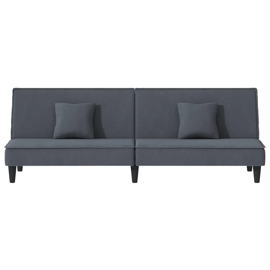Divano Letto Grigio Scuro in Velluto 351908