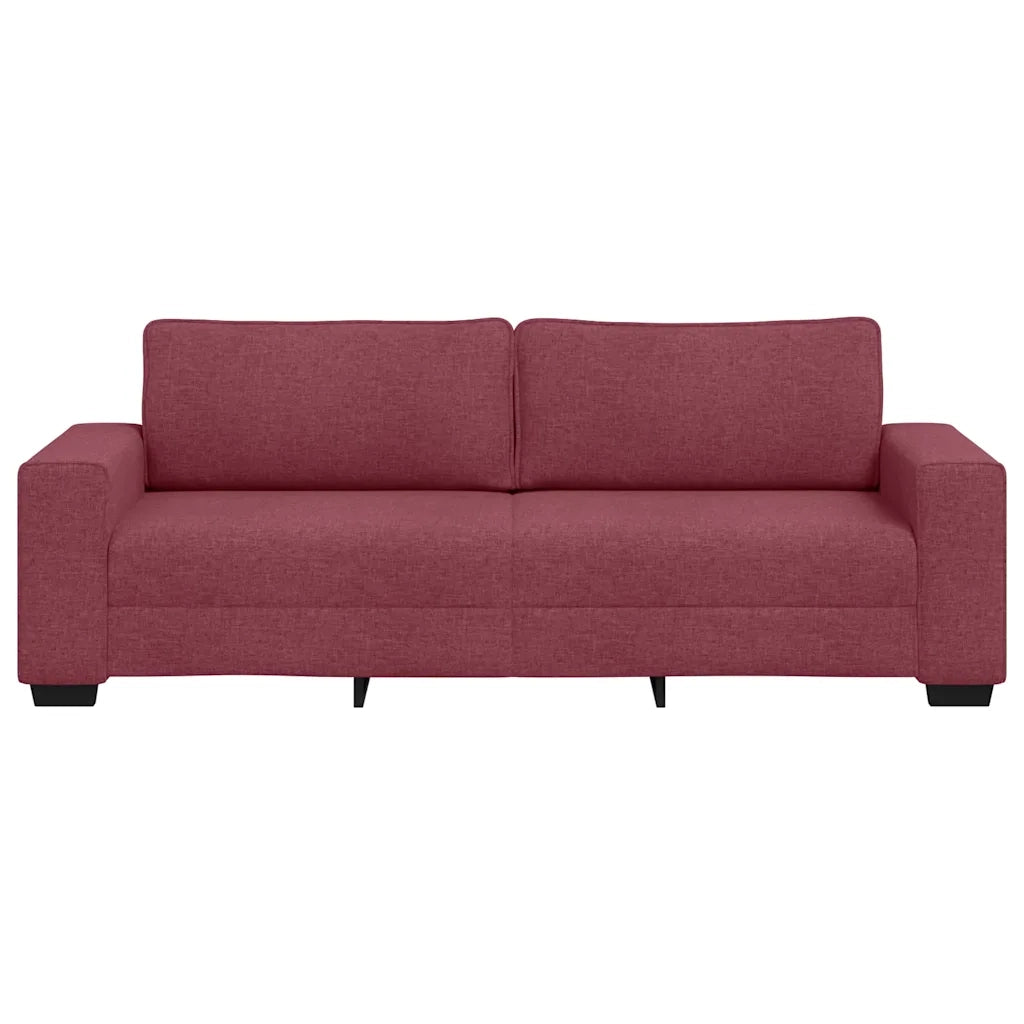Divano a 3 Posti Rosso Vino 220x77x82 cm in Tessuto 4105179