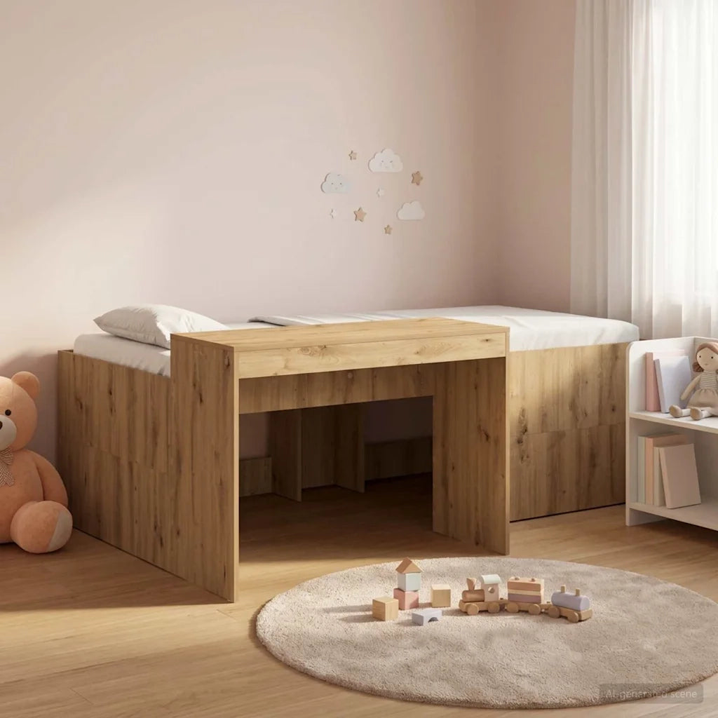 Letto alto per bambini con scrivania Rovere Artigianale 3422690