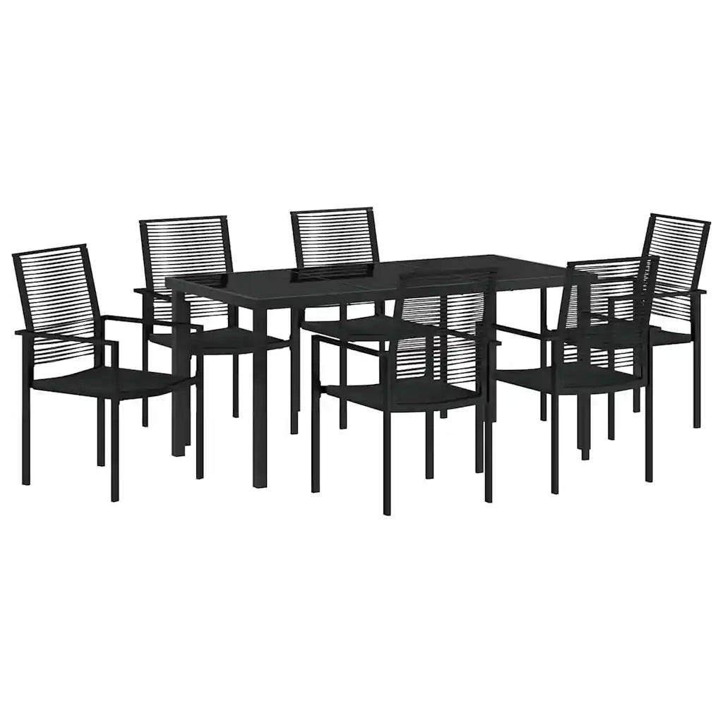 Set da Pranzo per Giardino 7 pcs Nero 3379167