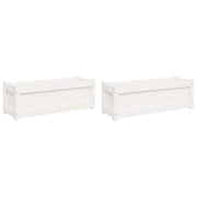 Fioriera aiuola rialzata fioriera aiuola giardino terrazza set da 2 legno massello di pino bianco 02_0039036