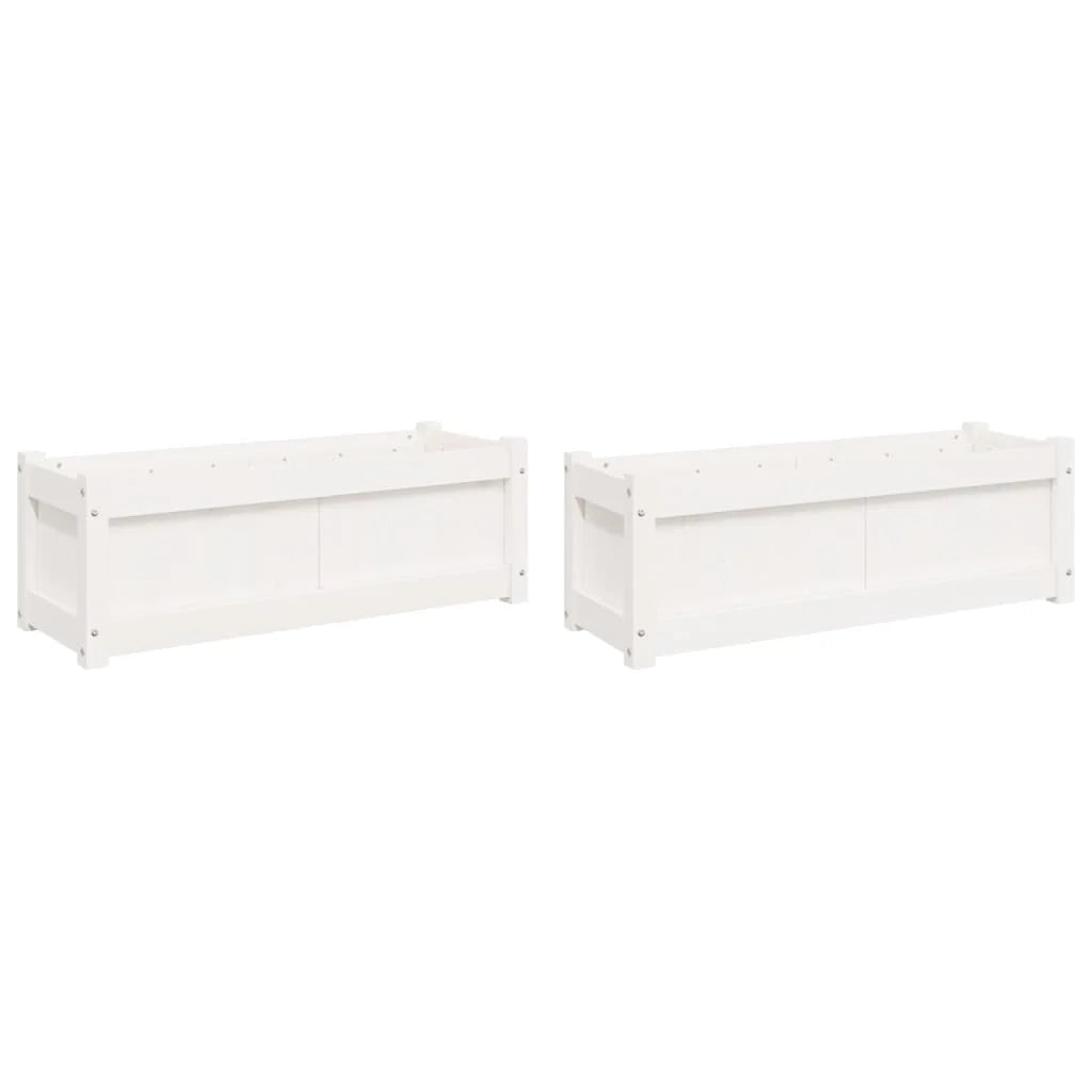 Fioriera aiuola rialzata fioriera aiuola giardino terrazza set da 2 legno massello di pino bianco 02_0039036