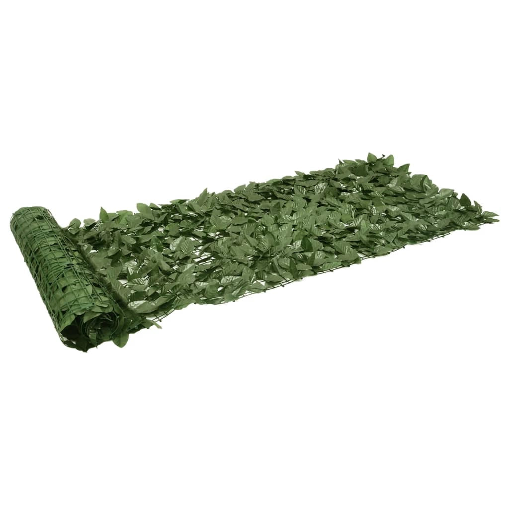 Schermo per balcone schermo per la privacy con foglie 400 x 75 cm verde scuro 02_0010008