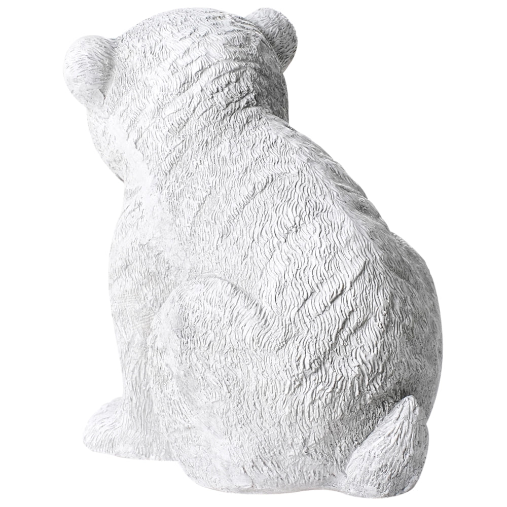 Statuetta decorativa in ferro a forma di orso grigio per interni ed esterni