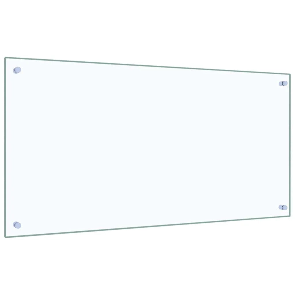 Set di 2 paraschizzi moderni per cucina 100 x 50 cm resistenti al calore design elegante realizzati in vetro temperato trasparente 02_0056227