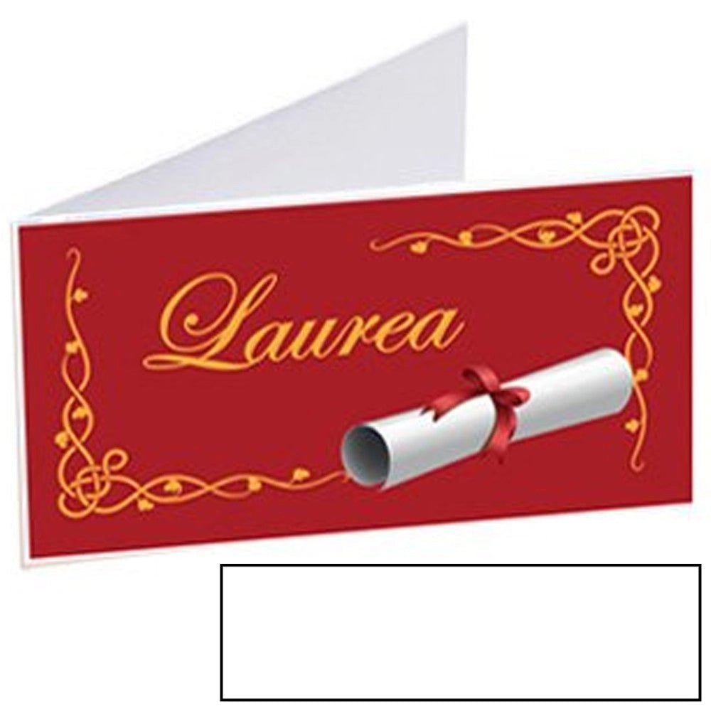 Trade Shop - 50 Bigliettini Bomboniera Laurea Pergamena Non Personalizzati Pretagliati -