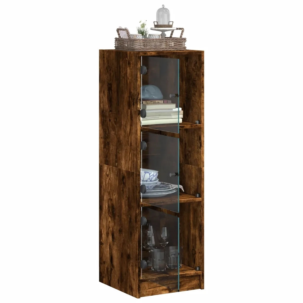 Credenza con Ante-Buffet in Vetro Rovere Fumo 35x37x109 cm
