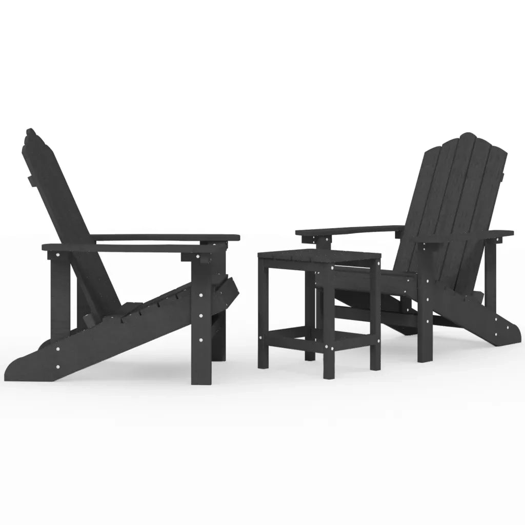 Sedie da Giardino | Sedie da Esterno con Tavolo Adirondack in HDPE Antracite