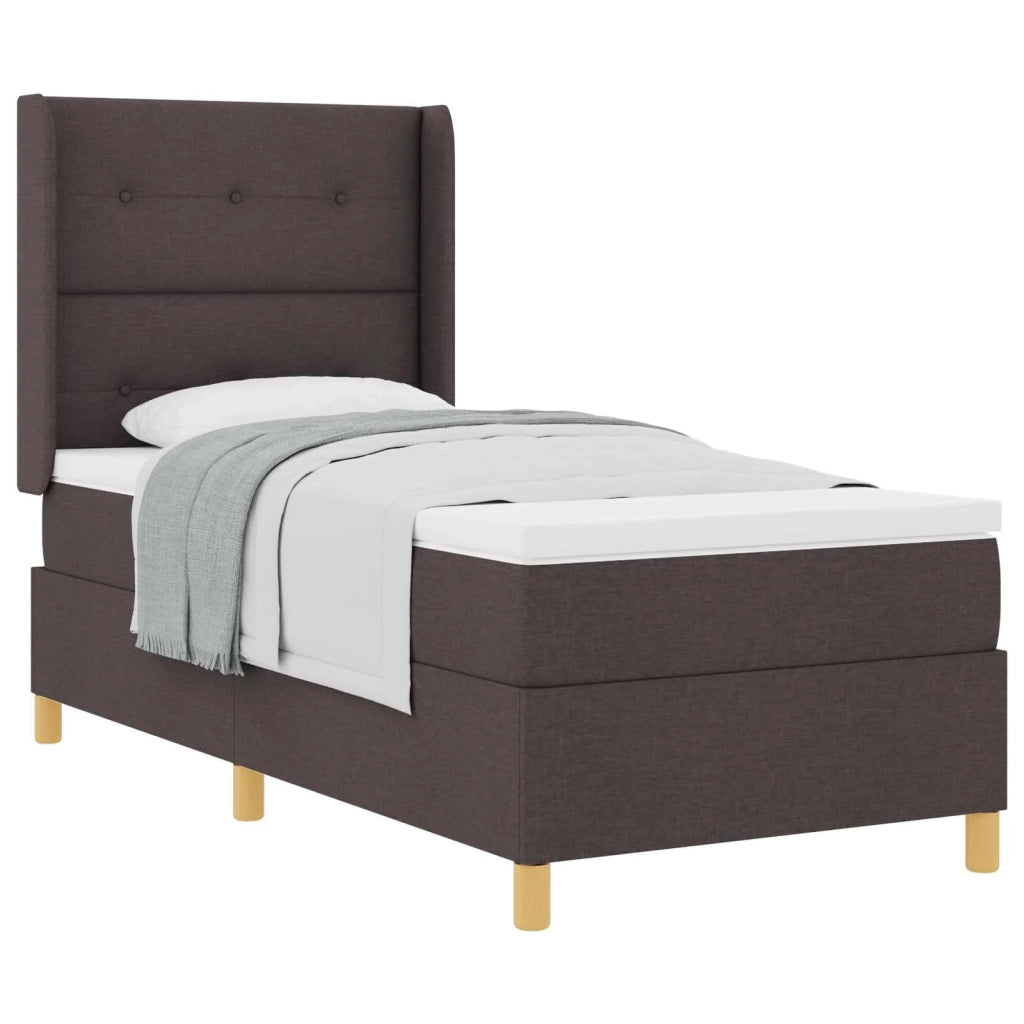 Letto a molle con testiera Marrone Scuro 100 x 200 cm Tessuto 3341822