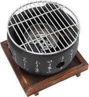 Griglia da BBQ Portatile Stile Giapponese Progettazione Circolare Cucina a Carbone di Legno Arredamento da Giardino Barbecue Portatile - Piccola