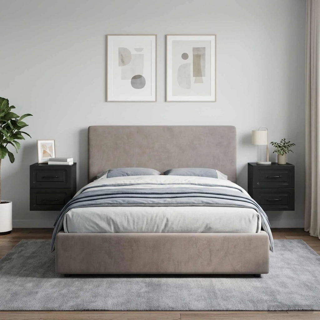 Mobiletto da notte a muro 2 pcs Nero 34,5 x 33 x 40 cm 899318