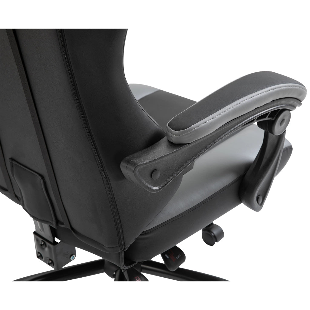 Sedia da gaming ergonomica con schienale reclinabile e poggiapiedi, cuscino cervicale e lombare, schiuma nera