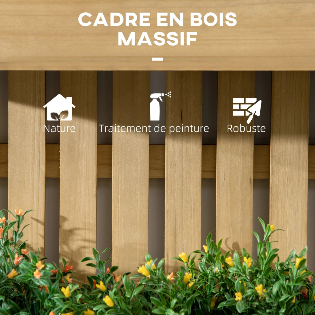Fioriera da Parete con 3 Vasi in Legno Massello ¨C zephmum ¨C Legno 60x16x80 cm