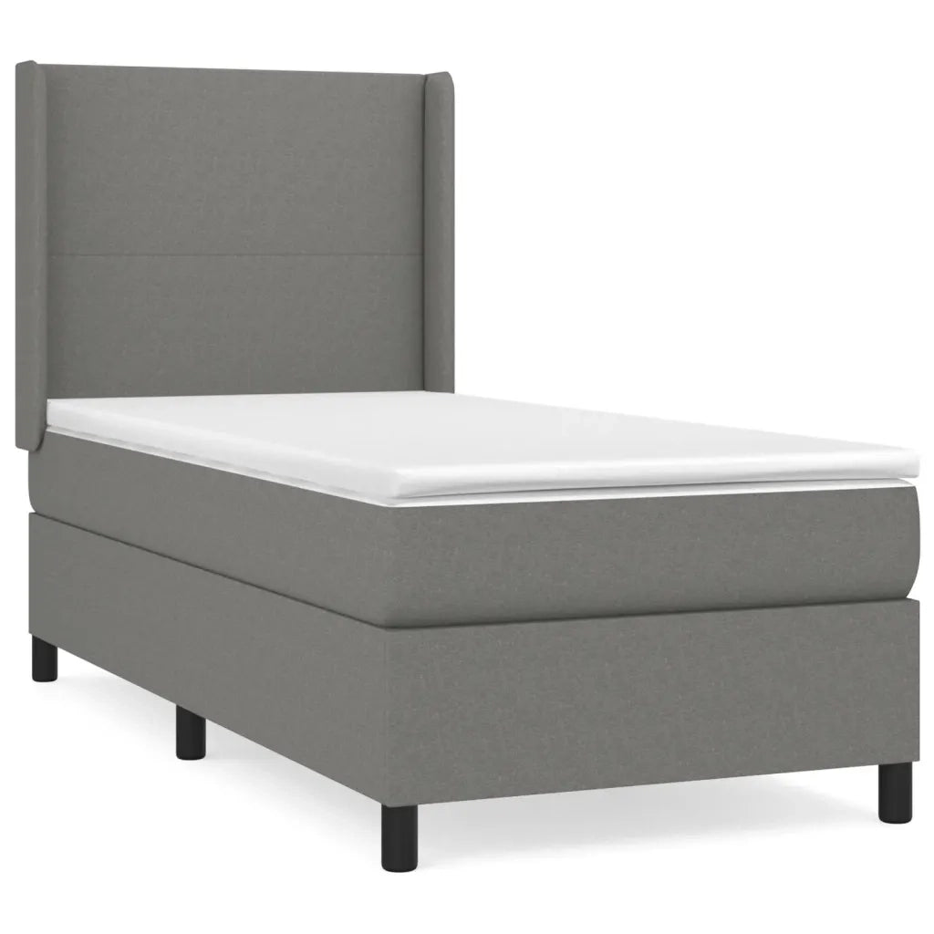 Giroletto a Molle con Materasso Grigio Scuro 100x200 cm Tessuto 3131250