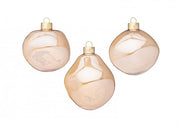 Confezione da 3 pendagli vetro Organic champagne D80 assortiti