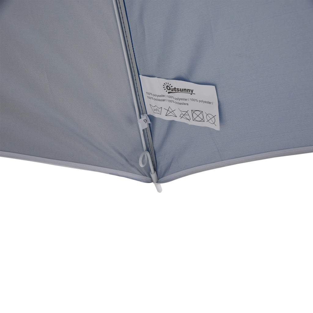 Parasol Beach Umbrella Sunshade con Sidewall Beach Polyester Blue 2.2 x H2.2m