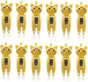 12 clip perfezionatori per snack in forma di gatto, clips per chip, clips per carta, clip per snack, clip per snack in plastica, clip per snack in forma di gatto, clip per snack in plastica gialla.