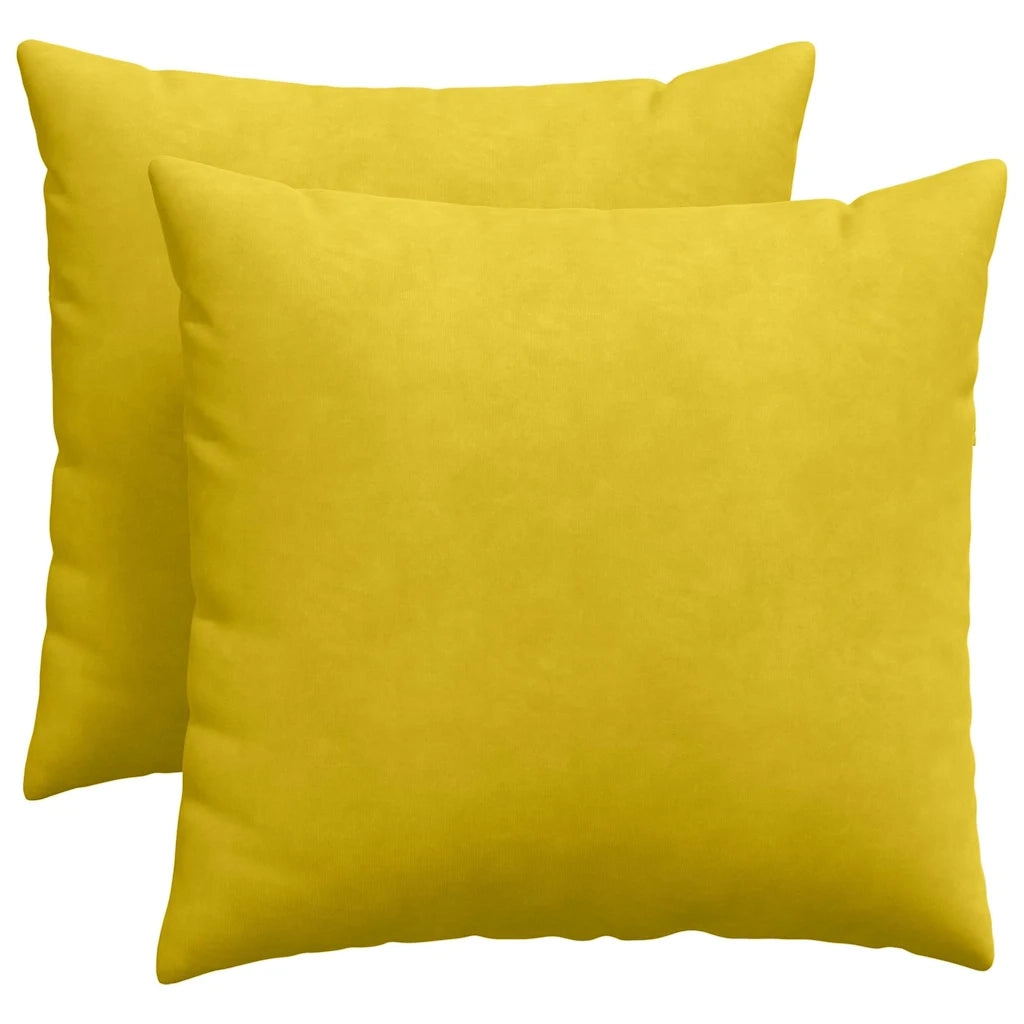 Cuscini da Divano 2 pz | Cuscini per sedie Giallo 50 x 50 cm Tessuto in Cords