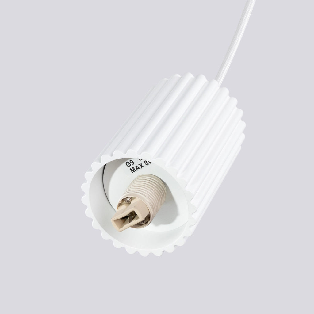 Lampada a sospensione moderna sfera vetro bianco G9 8W