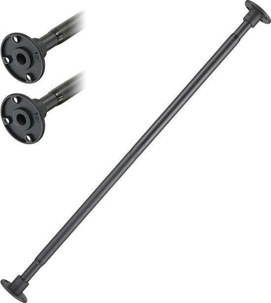Stang per tenda doccia telescopica in materiale in materiale nero - Regolabile da 74-127 cm, Design industriale