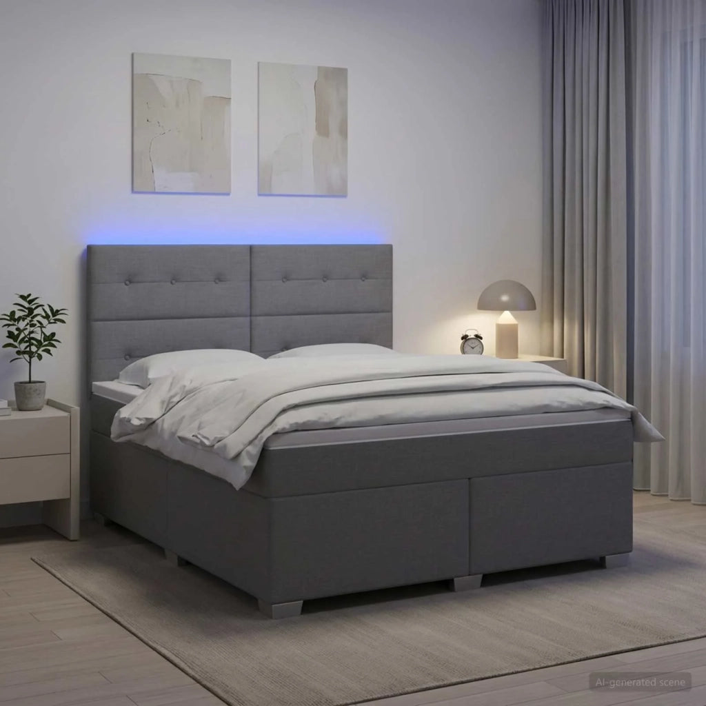 Letto box spring con materasso Grigio Chiaro 160 x 200 cm 3454908