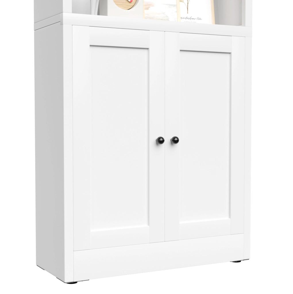 Libreria metallica bianca 180x60x23，6 cm con anta e ripiani regolabili