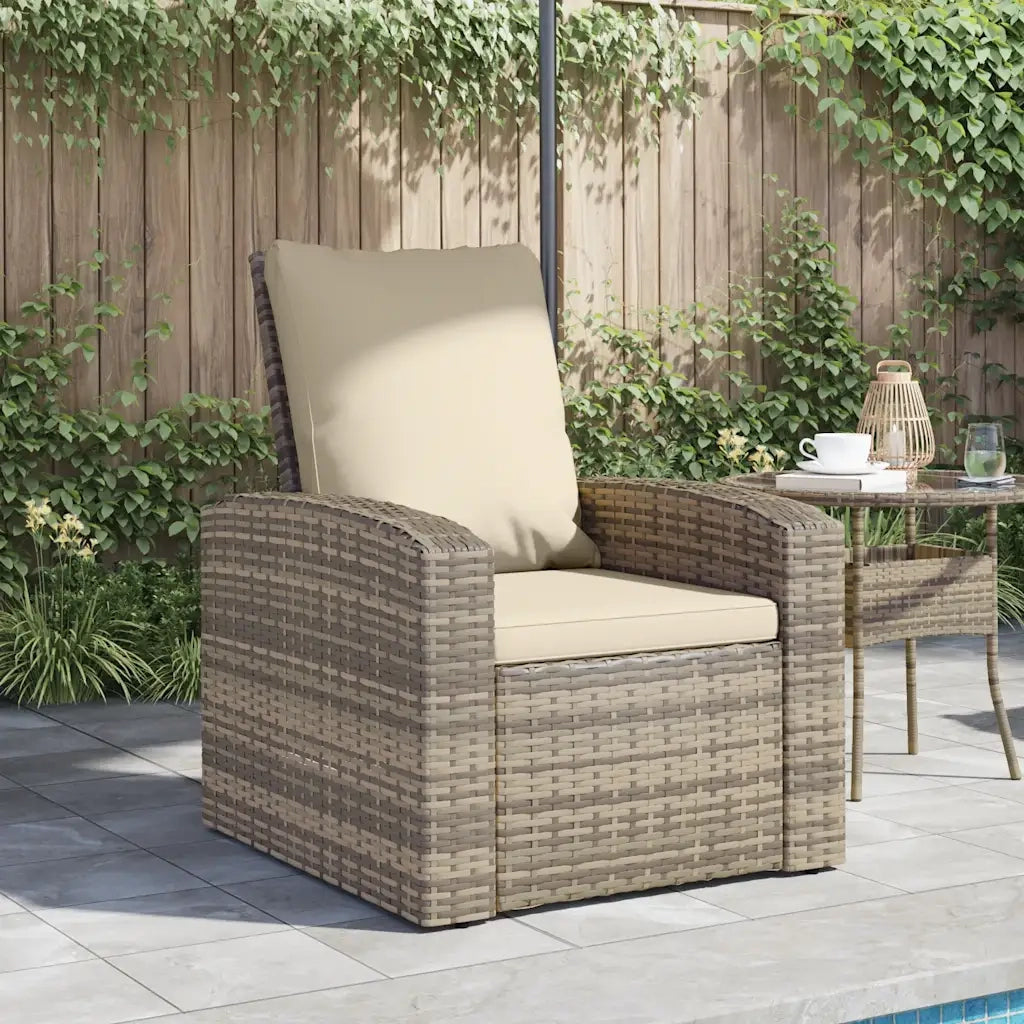 Poltrona Reclinabile Giardino Cuscini Marrone Chiaro Polyrattan CFW7934535