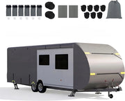 Copertura di Protezione per Camper, Telo Copri Caravan in Tessuto a 5 Strati, Cover Roulotte, Traspirante, Resistente a Vento, Acqua e Sole, con Borsa Trasporto (568 x 267 x 259cm)