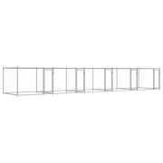 Trasportino per cani con porte 10 x 2 x 1,5 m acciaio zincato grigio 02_0041622