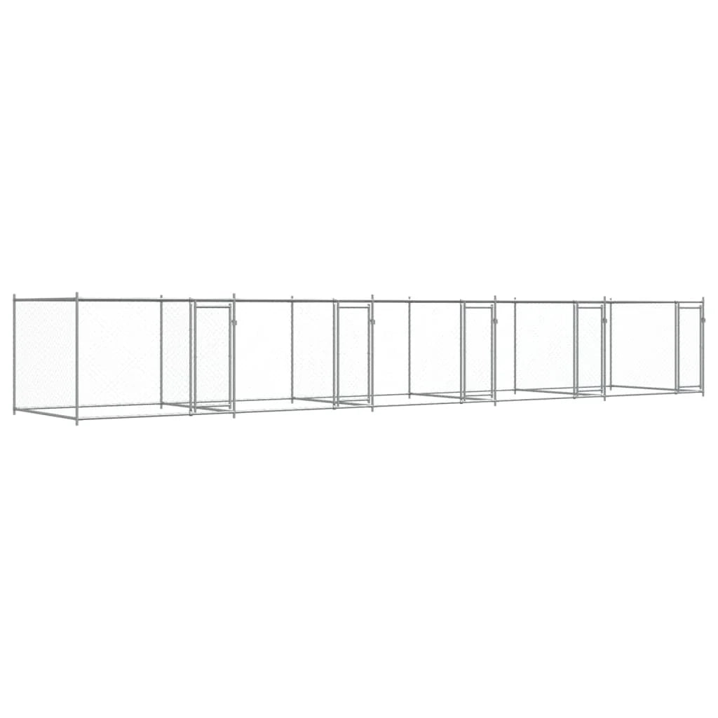 Trasportino per cani con porte 10 x 2 x 1,5 m acciaio zincato grigio 02_0041622