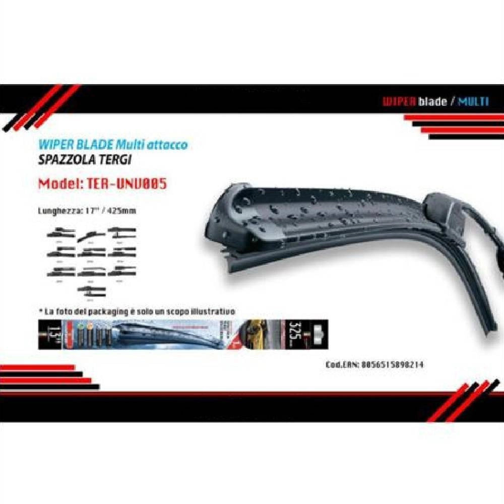 Trade Shop - Spazzola Tergicristallo Multiattacco Auto Universale 17"/425mm Ter-unv005 Maxtech -