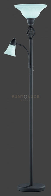 RUSTICA LAMPADA DA TERRA PIGNA 2 VETRI H.180CM 2 LUCI ATTACCO E14 E E27