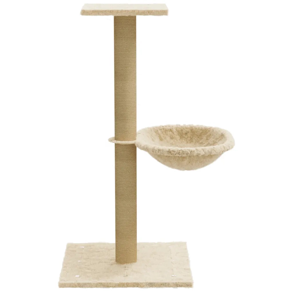 Albero per Gatti con Palo Tiragraffi in Sisal Crema 74 cm 171588