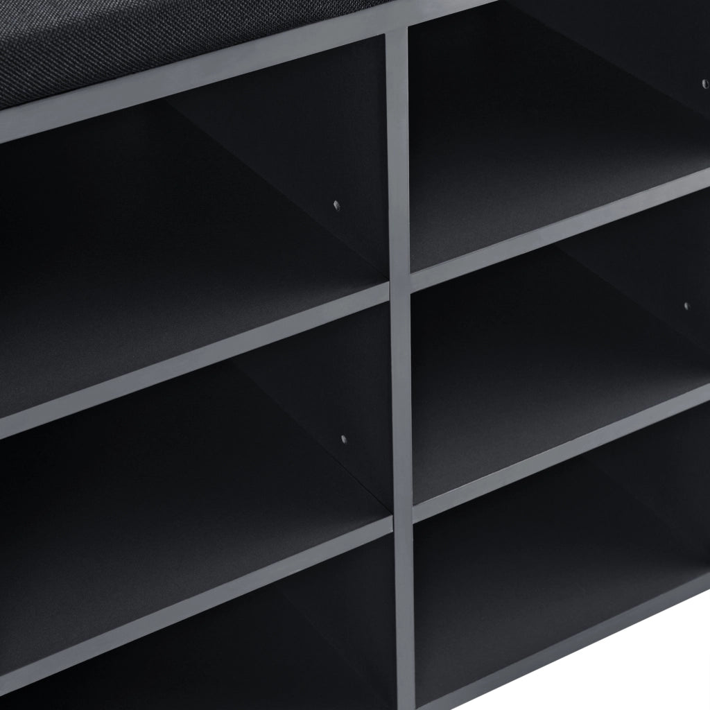 Scarpiera con Seduta Imbottita Panca Portascarpe con 10 Vani 103x48x30 cm Grigio Scuro [en.casa]
