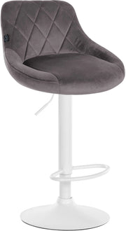 Sgabello da bar Lazio Velvet grigio,bianco
