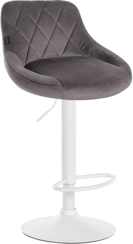 Sgabello da bar Lazio Velvet grigio,bianco