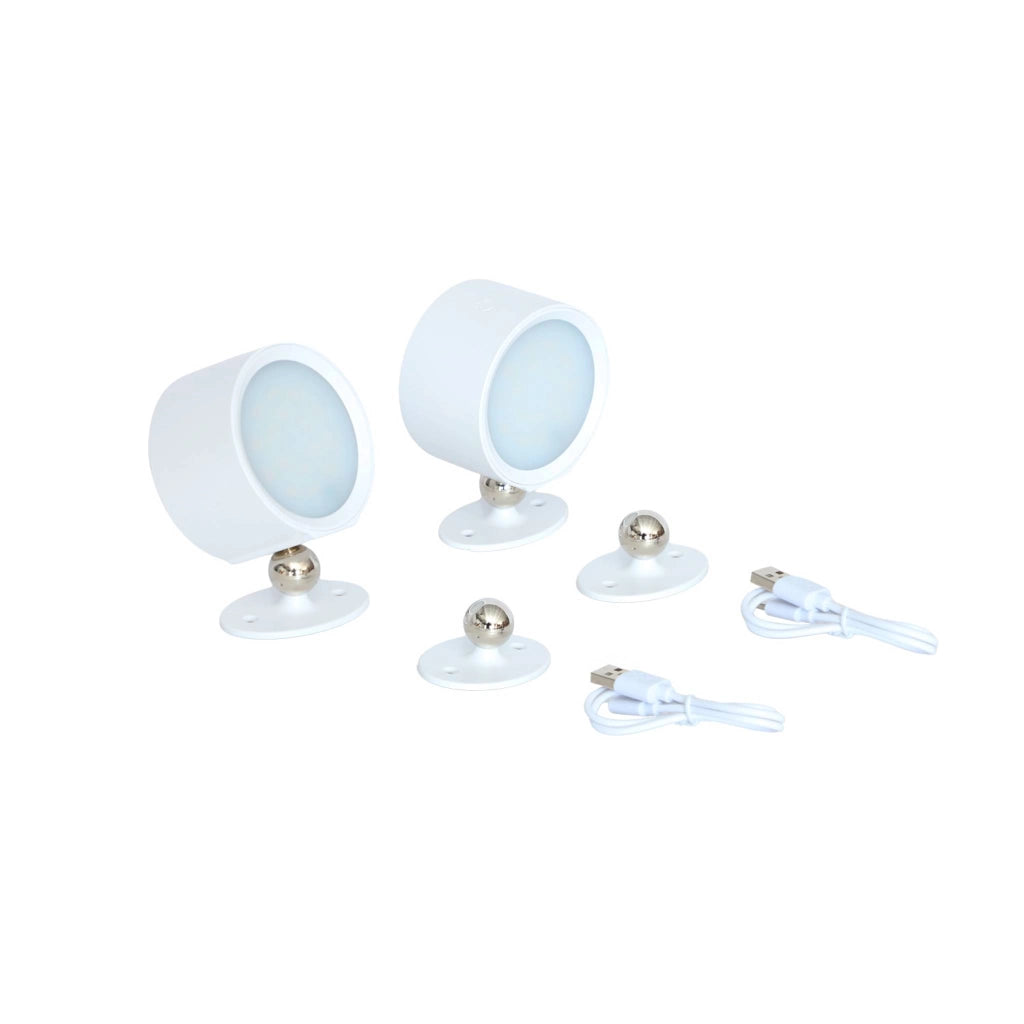 Set 2 lampade ricaricabili per pergola, bianco