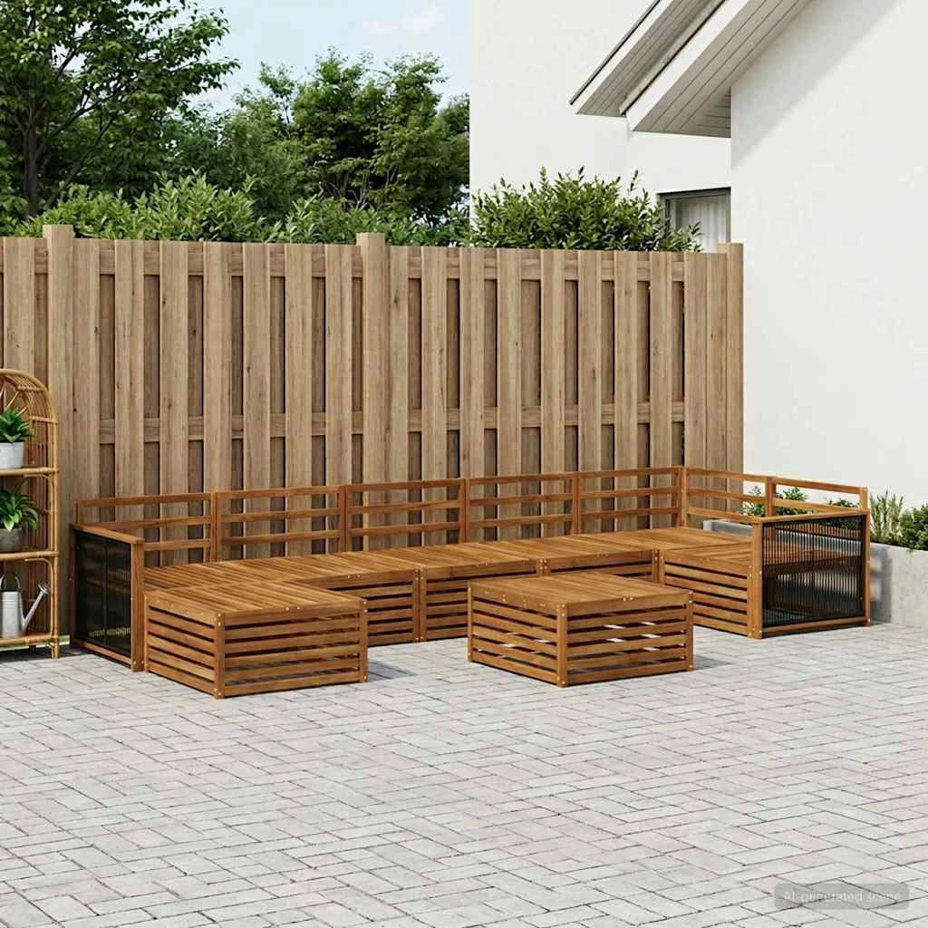 Set di divani da esterno 8 pz Naturale 3383652