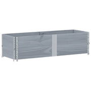 Vassoio per fioriera aiuola rialzata piante fiori terrazza giardino 150 x 50 cm legno massello di pino grigio 02_0037434