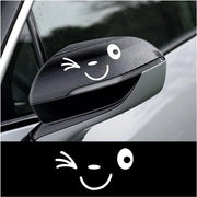 Sticker per Specchiera Retrovisore Auto - 2 Pezzi - PVC Idrorepellente - Design Sorriso - 11 x 5,3 cm