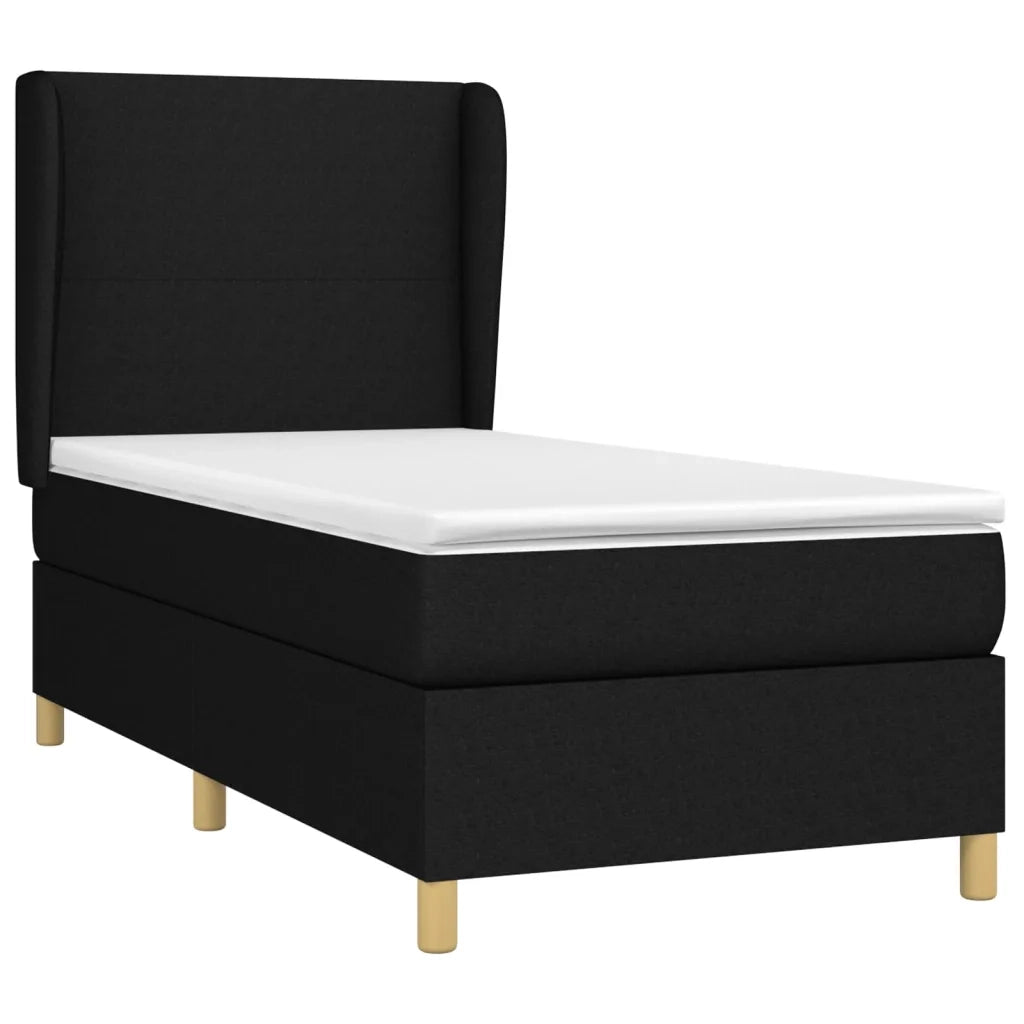 Giroletto a Molle con Materasso Nero 80x200 cm inTessuto 3128319