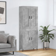 Credenza-Buffet-Armadio da cucina Grigio Cemento 69,5x34x180 cm in Legno Multistrato 606211